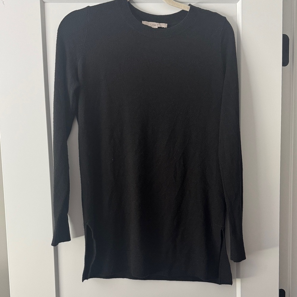 LOFT Black Crew Neck Sweater